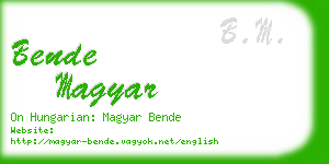 bende magyar business card